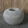  Product image 7 of the product “Balinese style flat round pot, with carving - 70cm Dia., 45 cm Height, Taro sand ”